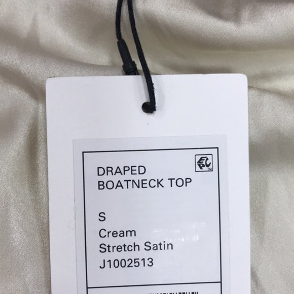 THEORY Draped Boatneck Top in Stretch Satin - Picture 10 of 11
